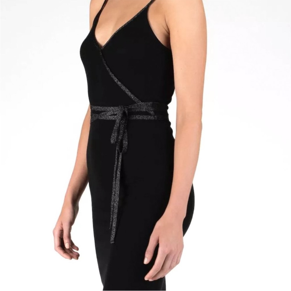 ATM Black Wrap Dress - Picture 5 of 12